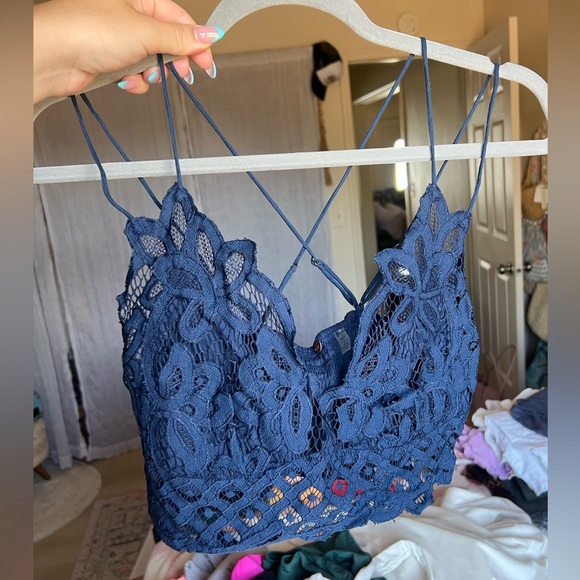 Free People Other - Free People Navy Blue Lace Bralette